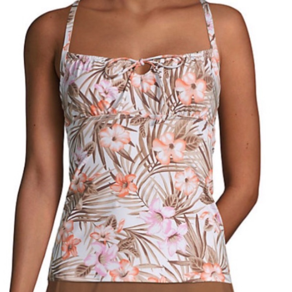 Tankini top Tie Front Underwire NWT